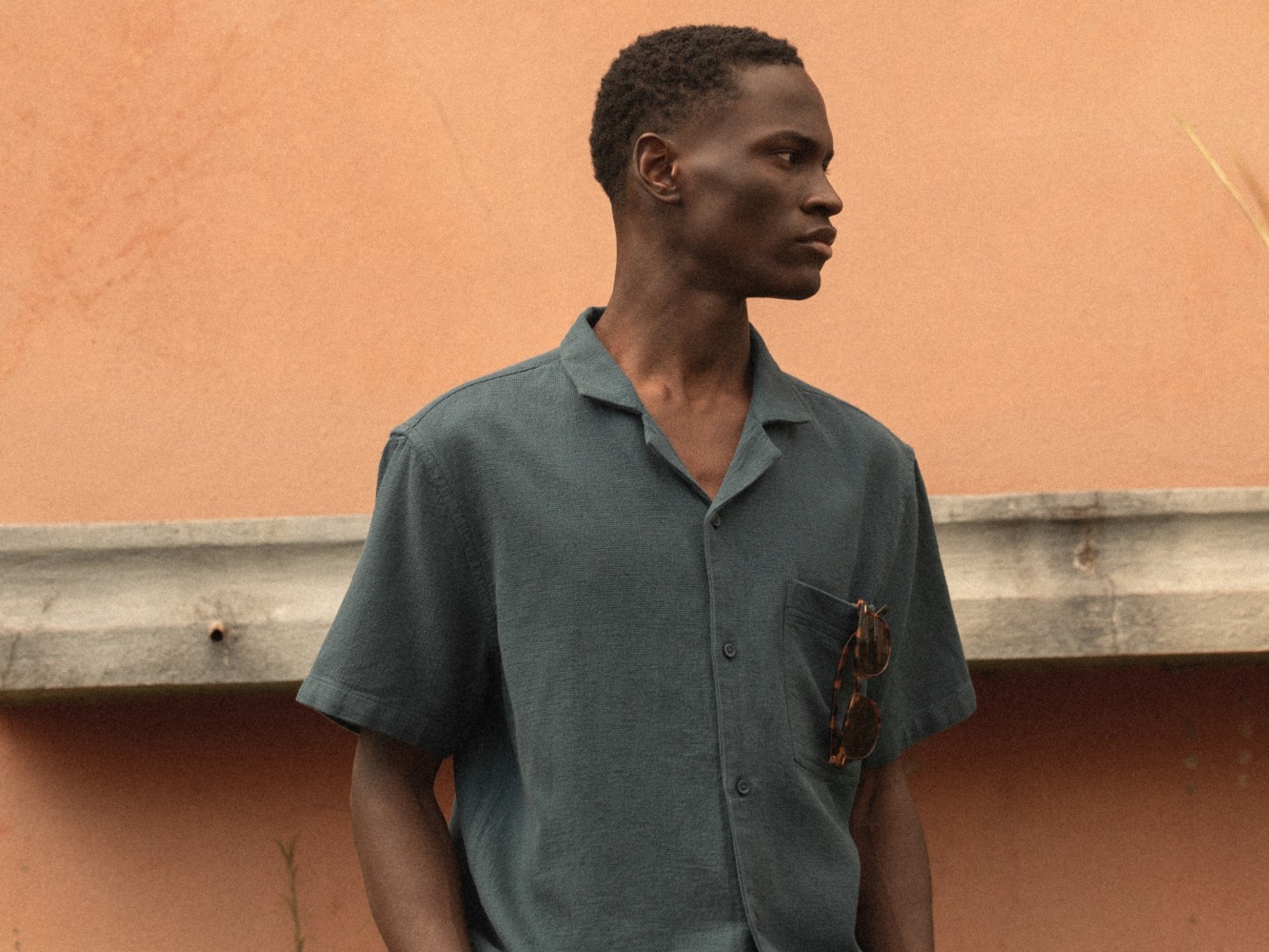 Relaxed Textured Shirt with Pocket