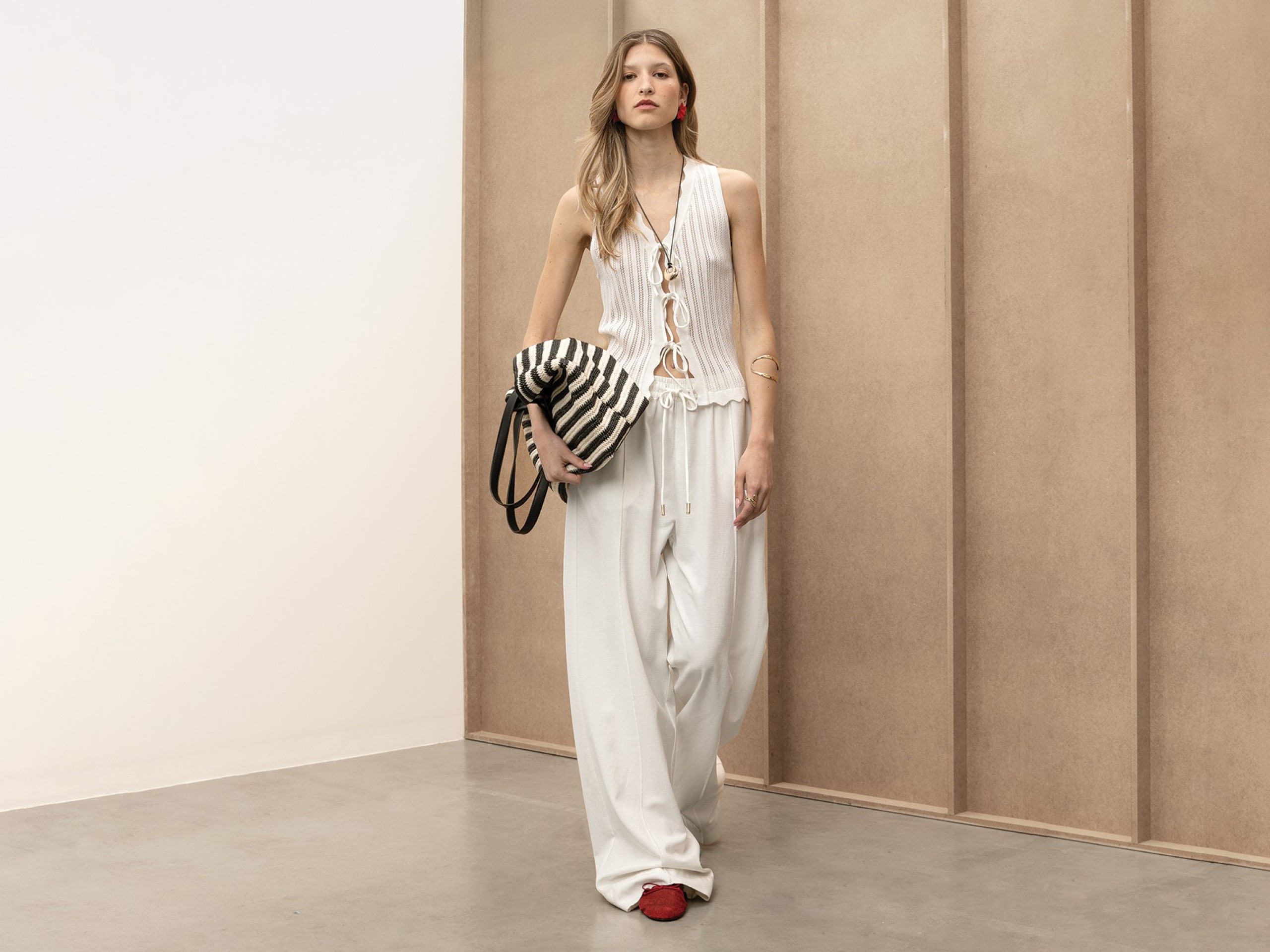 Pantalones Wide Leg con Lino