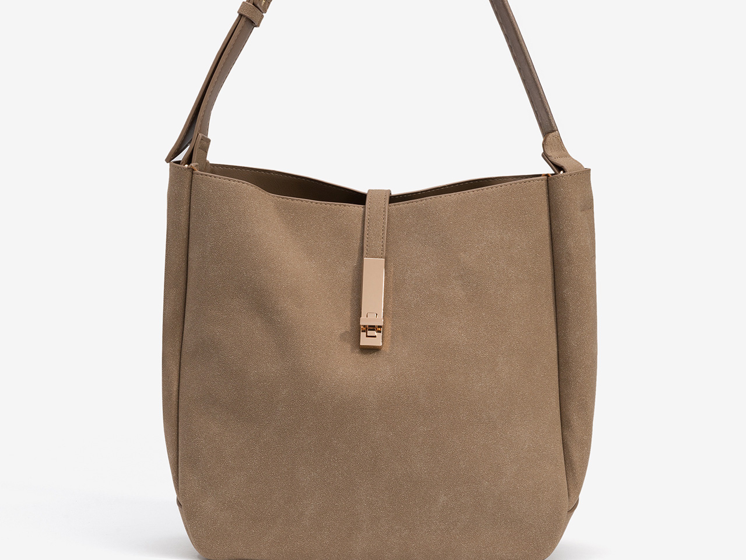 Bolso de Hombro Efecto Gamuza