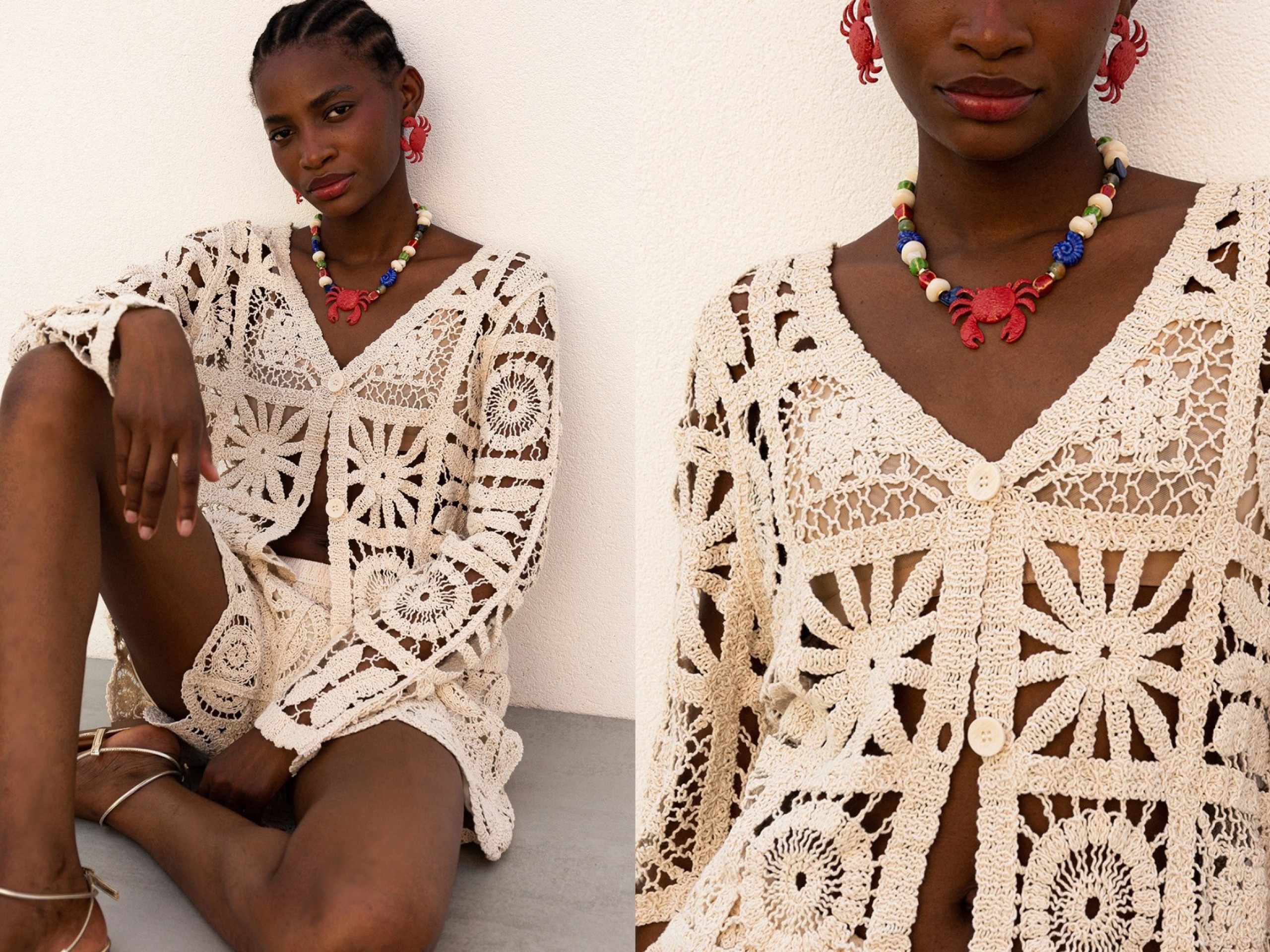Open Knit Crochet Cardigan