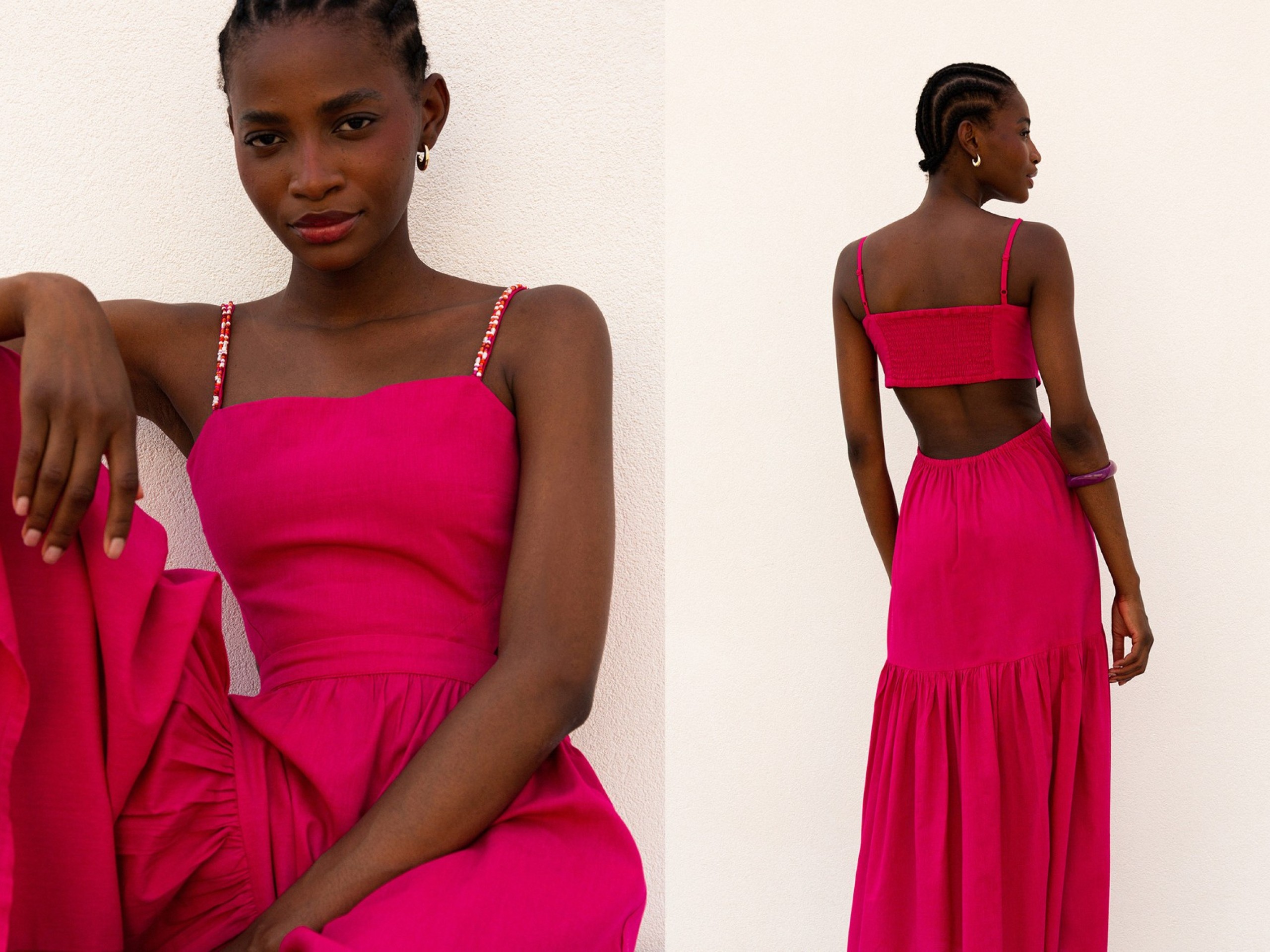Midi Dress with Open Back
