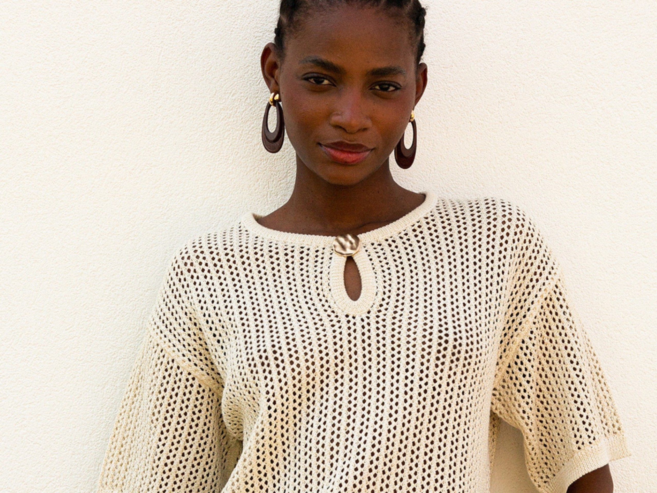 Knitted Sweater with Button