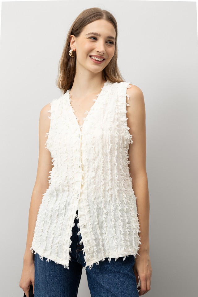 Top Chaleco con Flecos