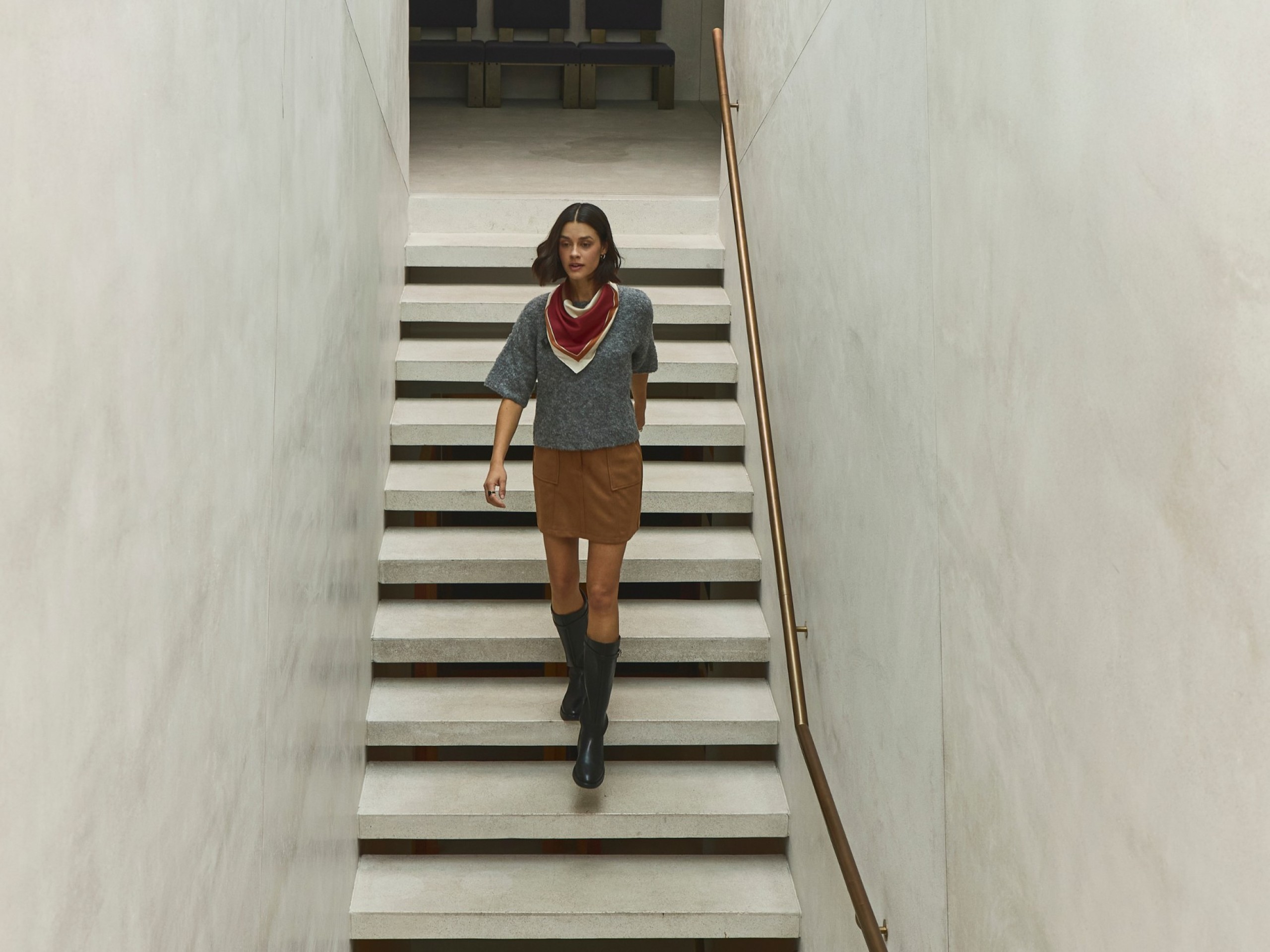 Short Suede Effect Skirt