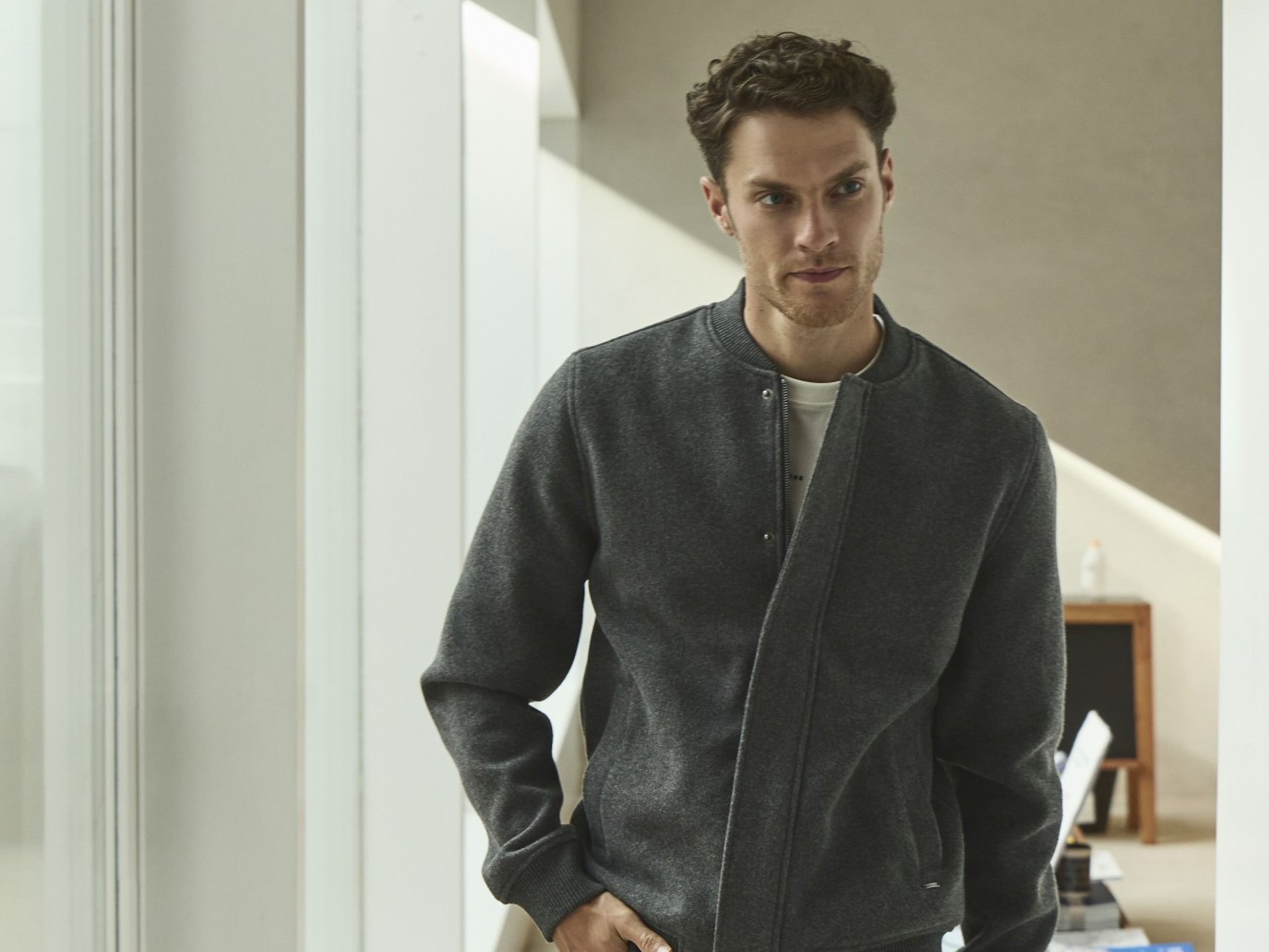 Wool-Effect Bomber Jacket