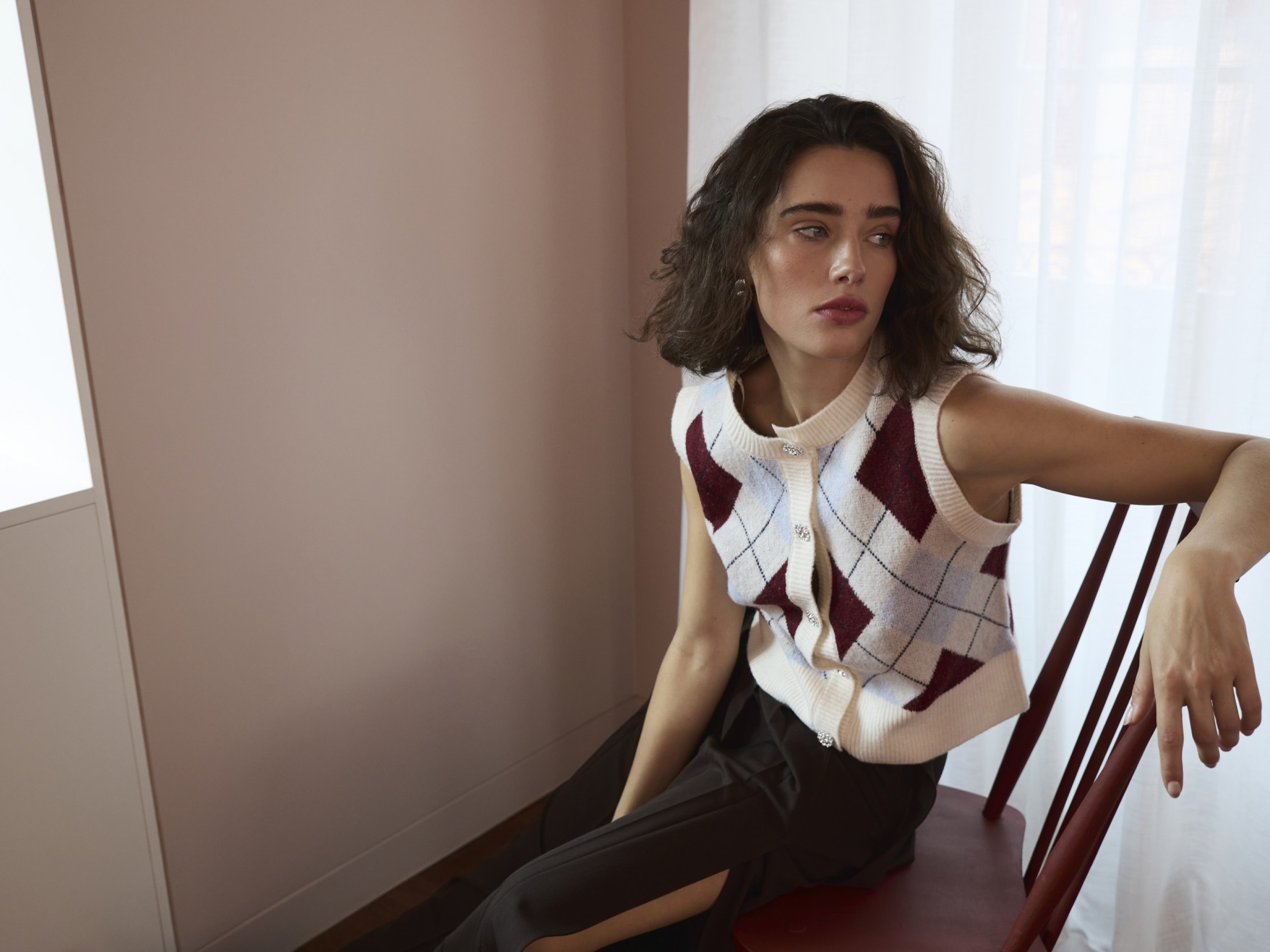 Cardigan Tricotado Sem Mangas