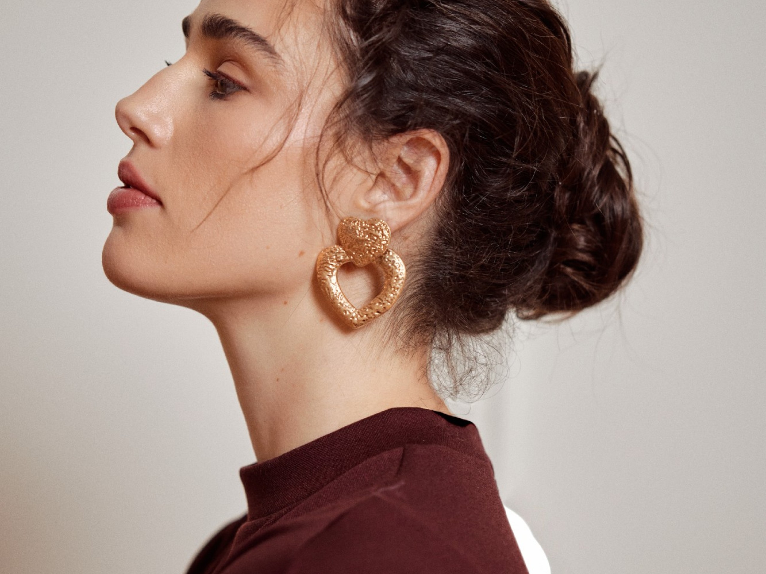 Brincos Coração Dourados Brincos Coração Dourados