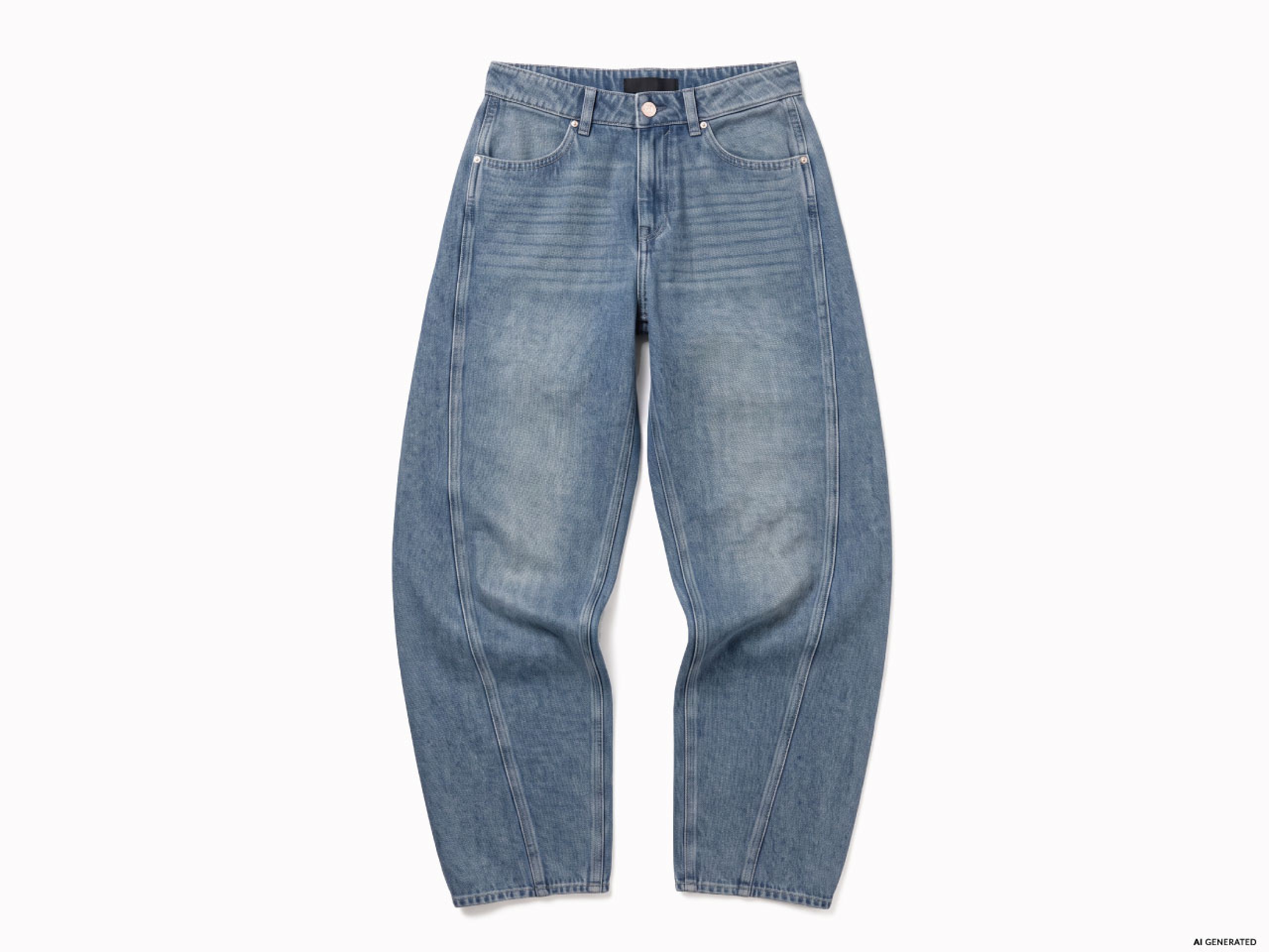 Barrel Fit Blue Jeans Barrel Fit Blue Jeans