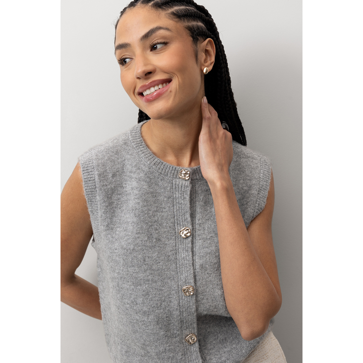 Grey Knitted Vest 71014521_037 Vilanova — free download