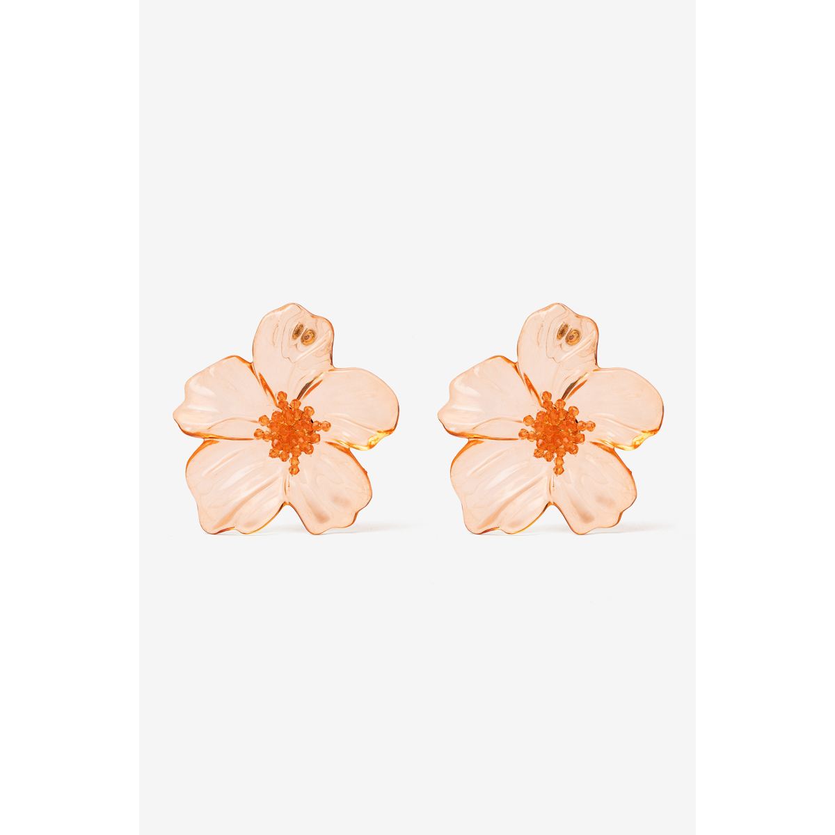 Orange Flower Statement Earrings - 71015498_464 - Vilanova