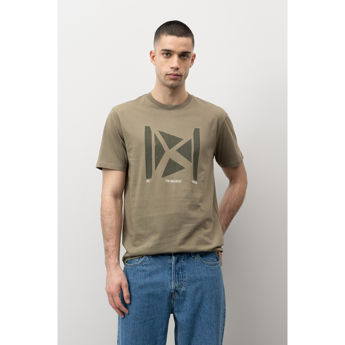 Green Regular Fit Graphic Tee - 71013546_842 - Vilanova